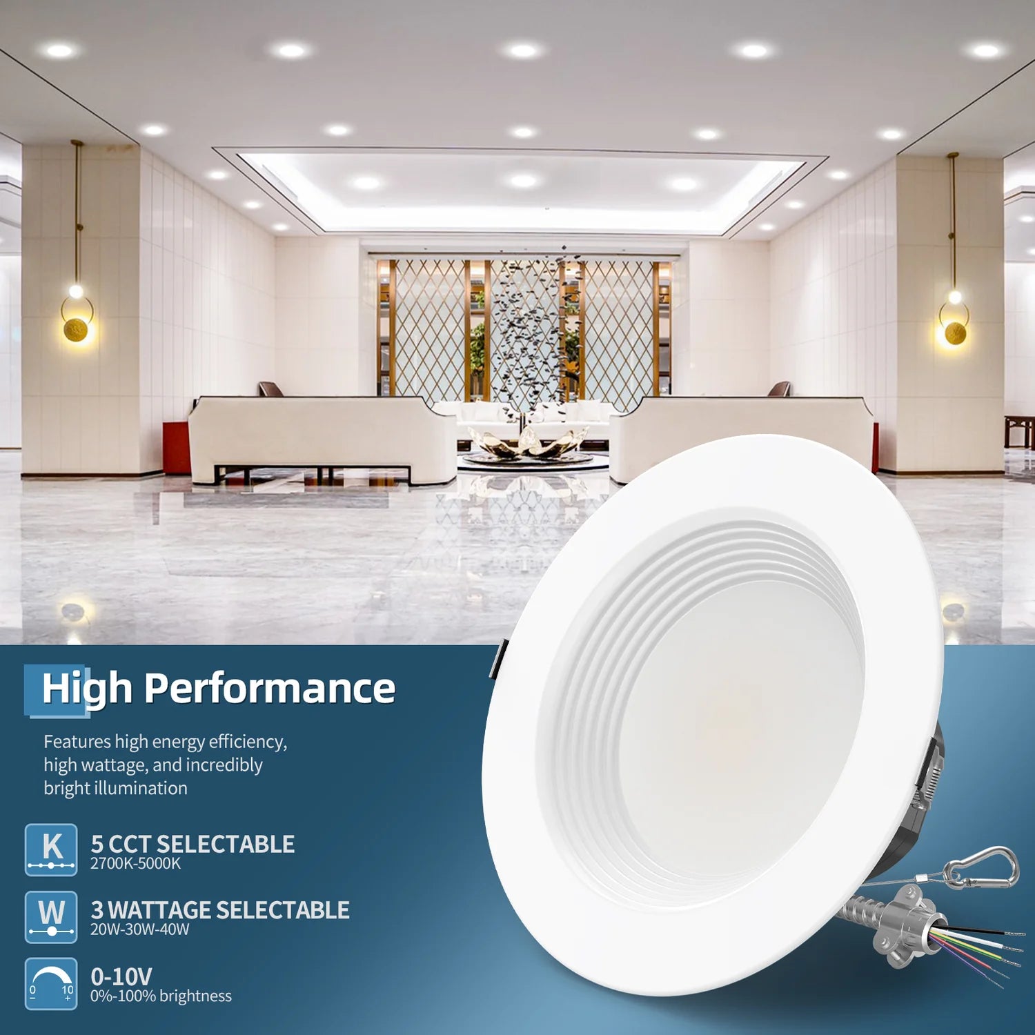 6" LED Commercial Downlight – DNL Series (6-Pack) | Selectable Wattage & CCT - Image 2