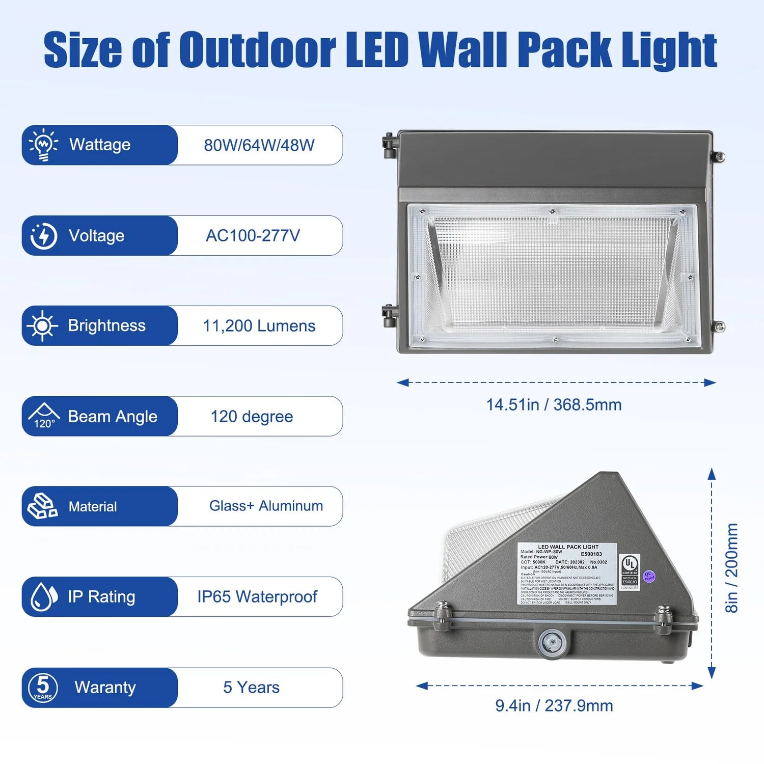 Lush Pro-Wall Prime Select | Tunable 48W-80W LED Wall Pack | 3-Color Selectable - Image 5