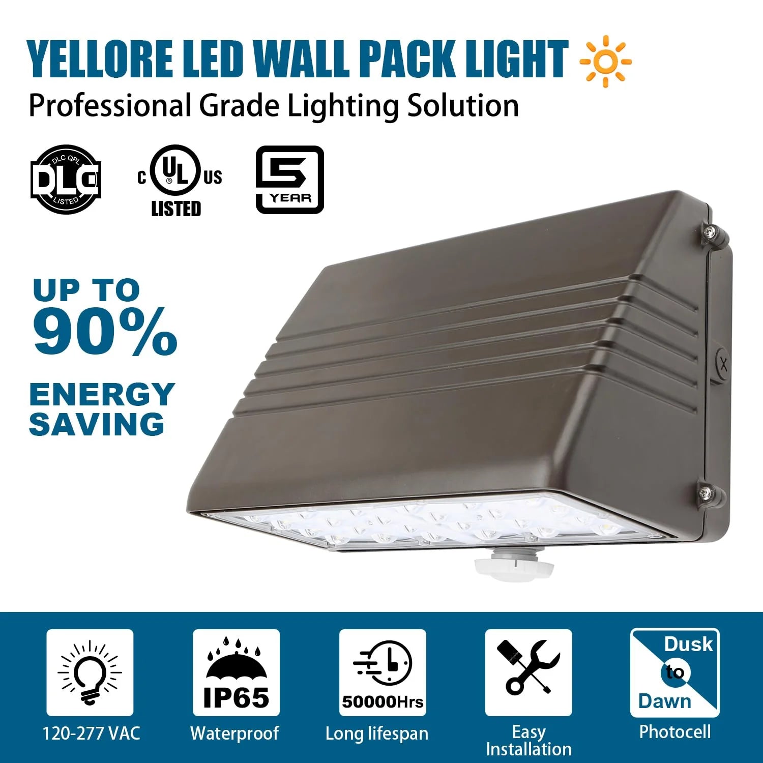 Lush Pro-Wall Prime | Tunable 28W-70W LED Wall Pack | 3-Color Selectable - Image 2