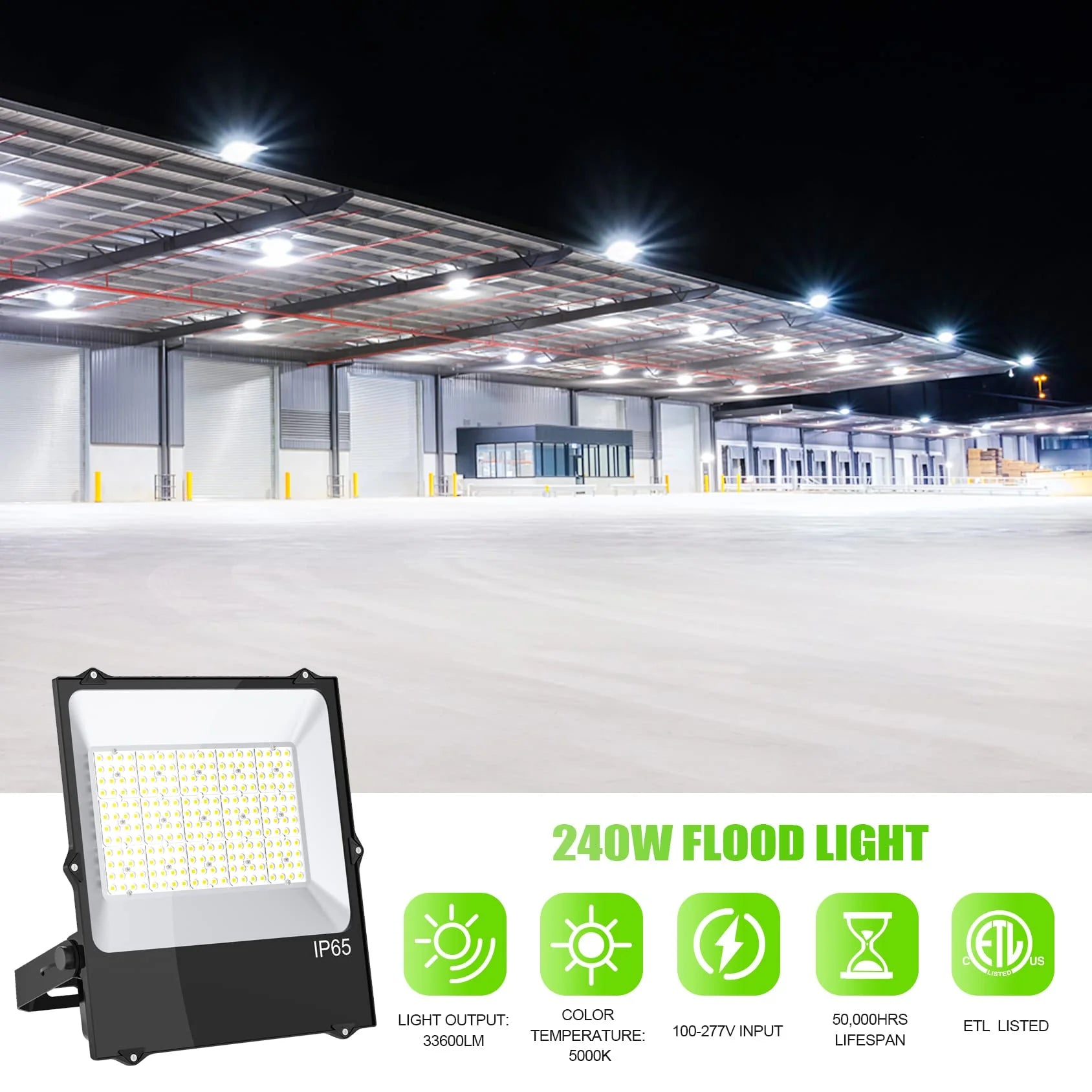 Lush Flood-Pro | 240W Commercial LED Flood Light | 33,600 Lumens - Image 2