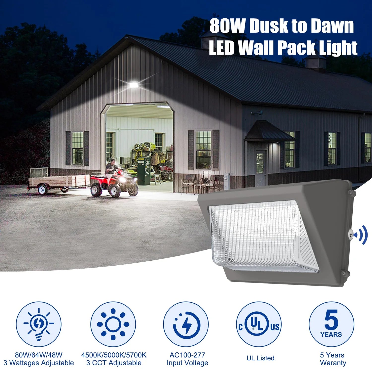 Lush Pro-Wall Prime Select | Tunable 48W-80W LED Wall Pack | 3-Color Selectable - Image 6