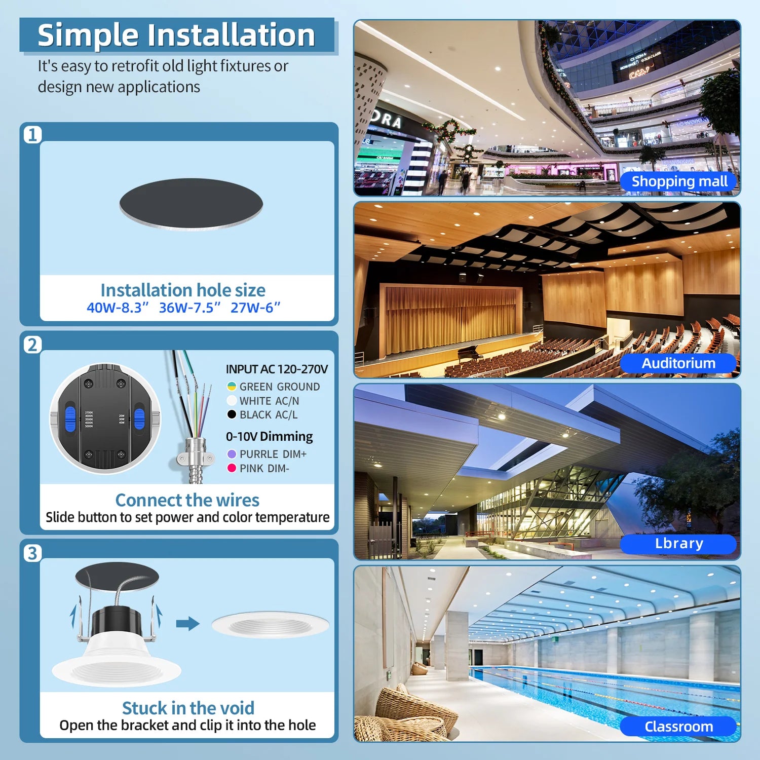 6" LED Commercial Downlight – DNL Series (6-Pack) | Selectable Wattage & CCT - Image 8