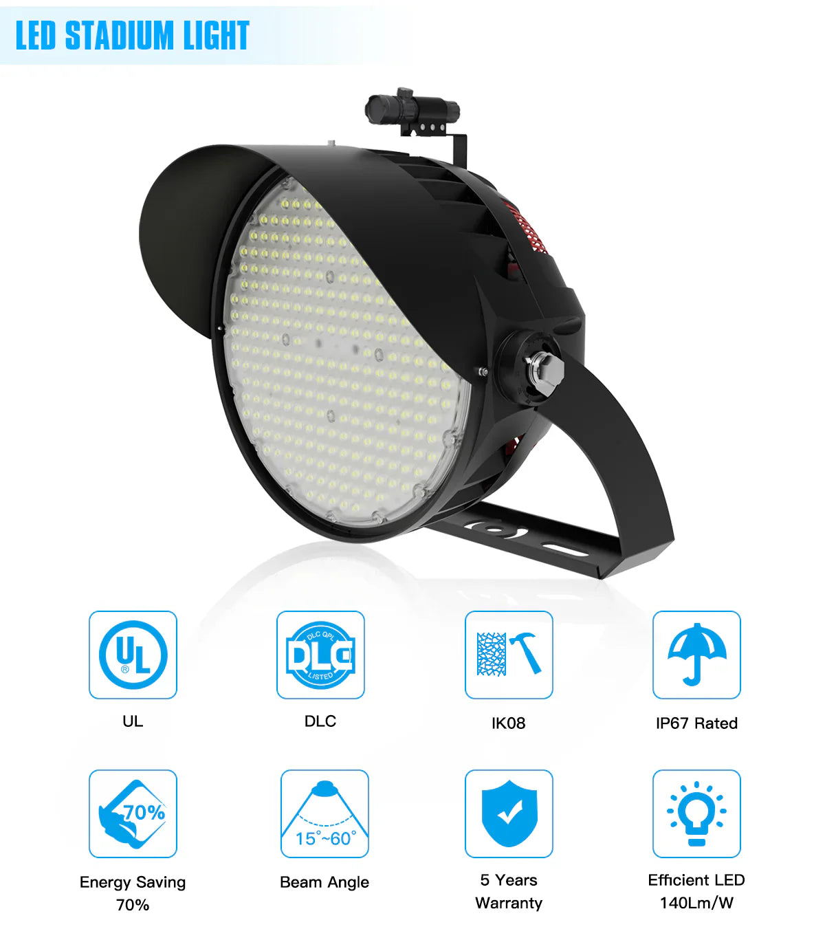 Lush Coliseum Pro LED Stadium Light | 600W | 90,000 Lumens | Standard & High Voltage - Image 4