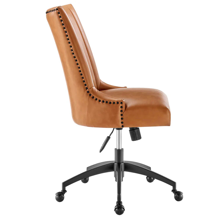Empower Black & Tan Vegan Leather Office Chair - Image 5