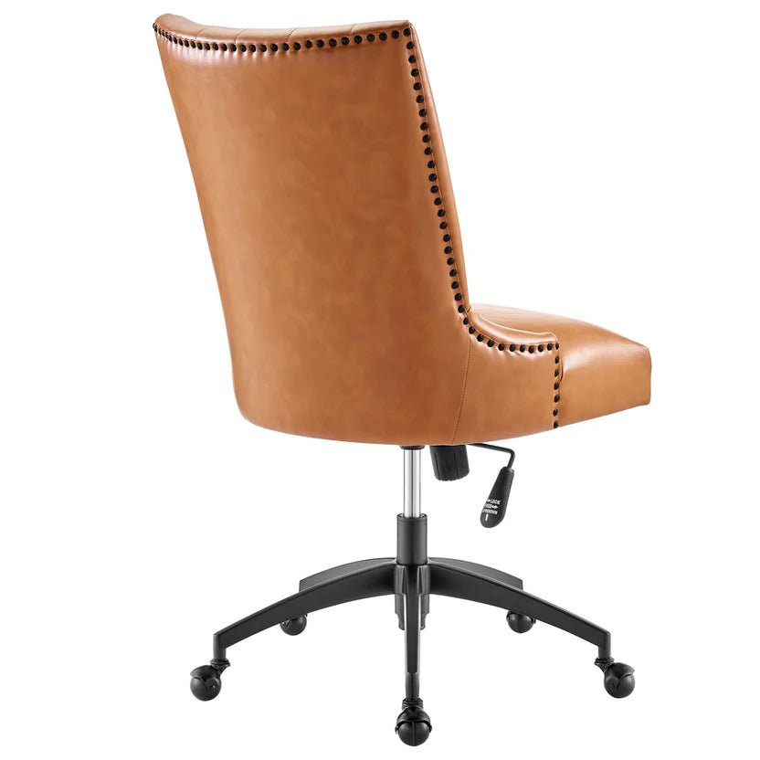Empower Black & Tan Vegan Leather Office Chair - Image 6