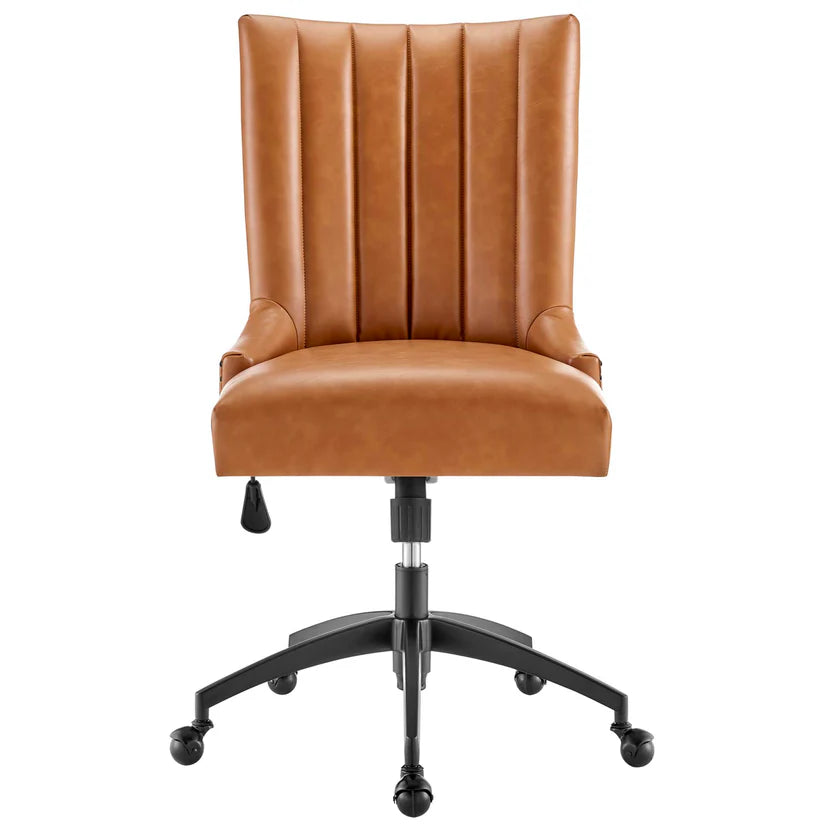 Empower Black & Tan Vegan Leather Office Chair - Image 7