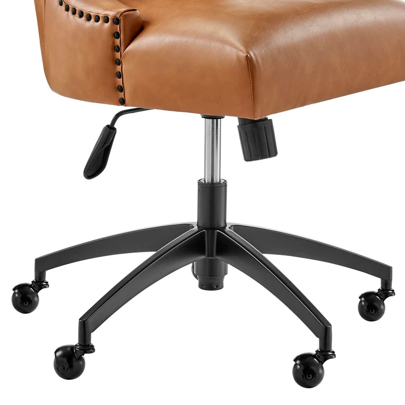 Empower Black & Tan Vegan Leather Office Chair - Image 8