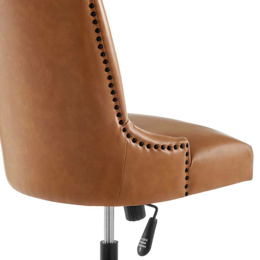 Empower Black & Tan Vegan Leather Office Chair - Image 9
