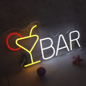 Lush Prime-Glow LED "BAR" Neon Sign with Warm White Glow