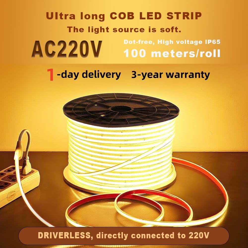 Lush Prime-Stream COB LED Strip | 100m Bulk Roll | IP65 Waterproof | Dot-Free Seamless Light - Image 6
