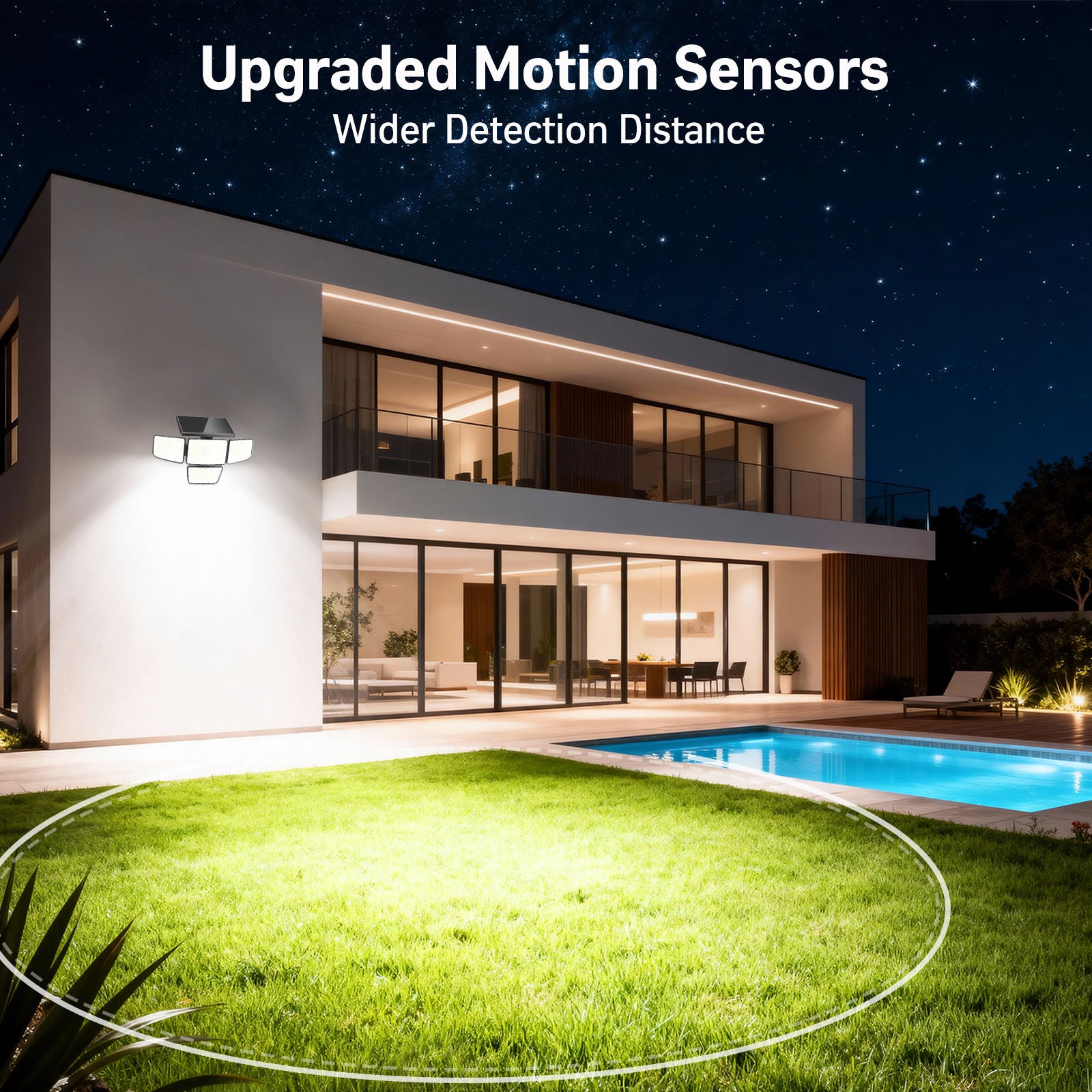 Solar Outdoor Wall Lights with Motion Sensor – Waterproof 6500K Daylight LED (2-Pack) - Image 2