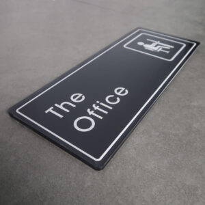 Lush Prime-Series Black Acrylic "The Office" Door Sign