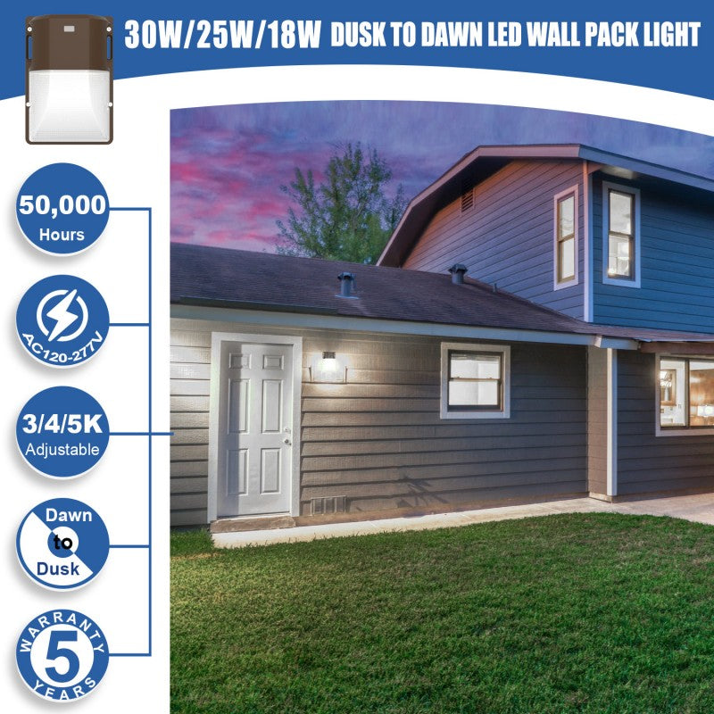 Lush Pro-Wall Mini | Tunable 18W-30W LED Wall Pack | 3-Color Selectable - Image 2