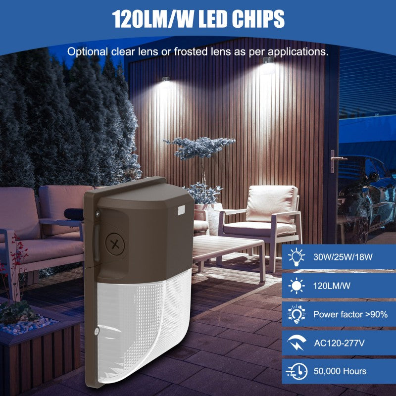 Lush Pro-Wall Mini | Tunable 18W-30W LED Wall Pack | 3-Color Selectable - Image 3