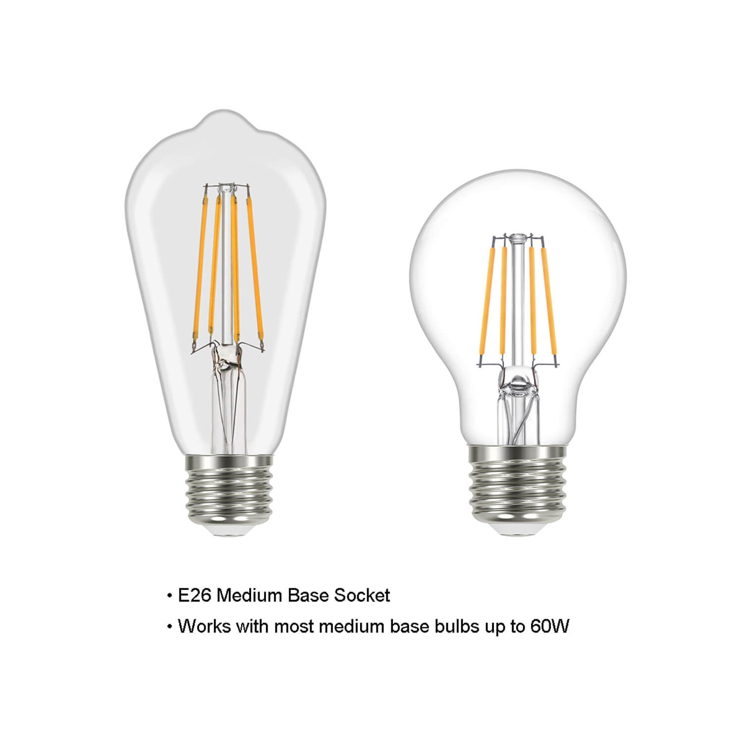 Modern Black 5-Light LED Chandelier with Edison Bulbs - Image 7