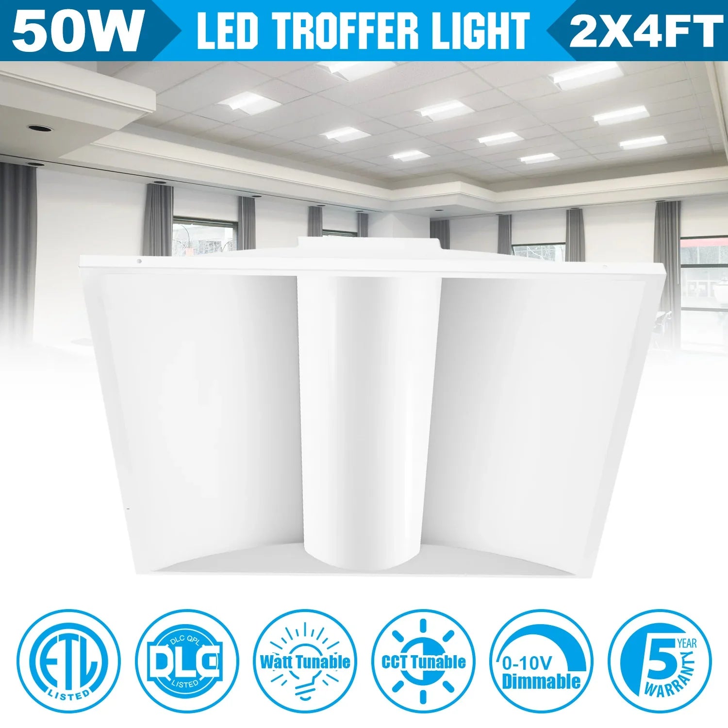 Lush Troffer-Pro Ultra 2x4 LED Center Basket Troffer 4-Pack