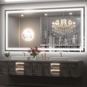 Rectangular Front & Backlit Commercial LED Vanity Mirror for Motel | LG035
