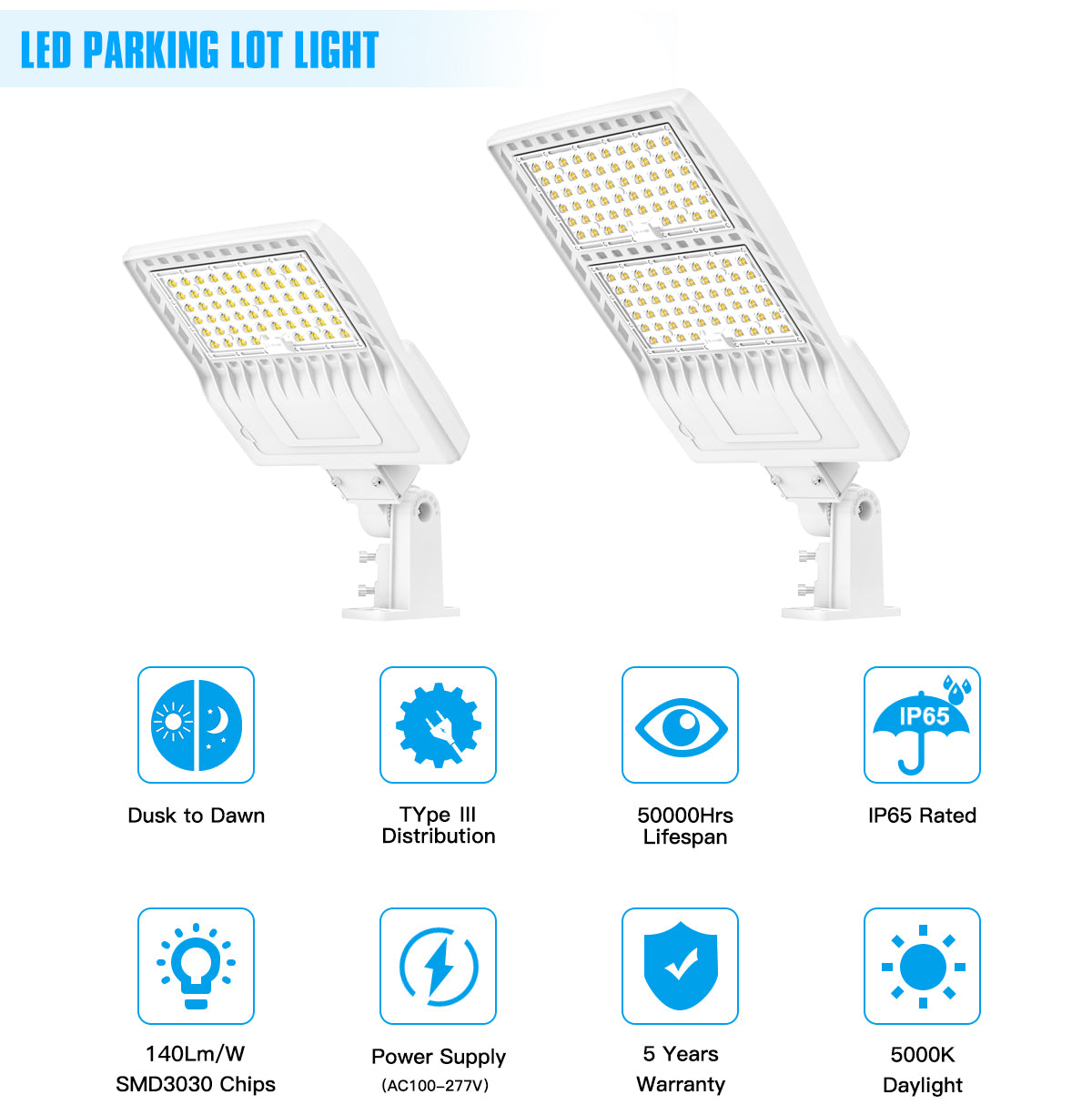 Lush Zenith Ultra 450W LED Shoebox Light for Industrial Use