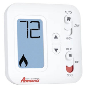 Amana PHWT-A150H Non-Programmable 2-Stage Wired Wall Thermostat | 24V Hardwired 2-Speed Fan Control for PTAC & PTHP Systems