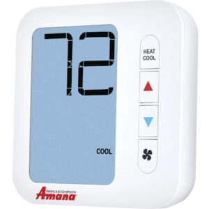 Amana PHWT-A200 2-Stage Programmable / Manual Wired Wall Thermostat | 24V Hardwired 2-Speed Fan Control for PTAC, PTHP & Through-the-Wall Systems