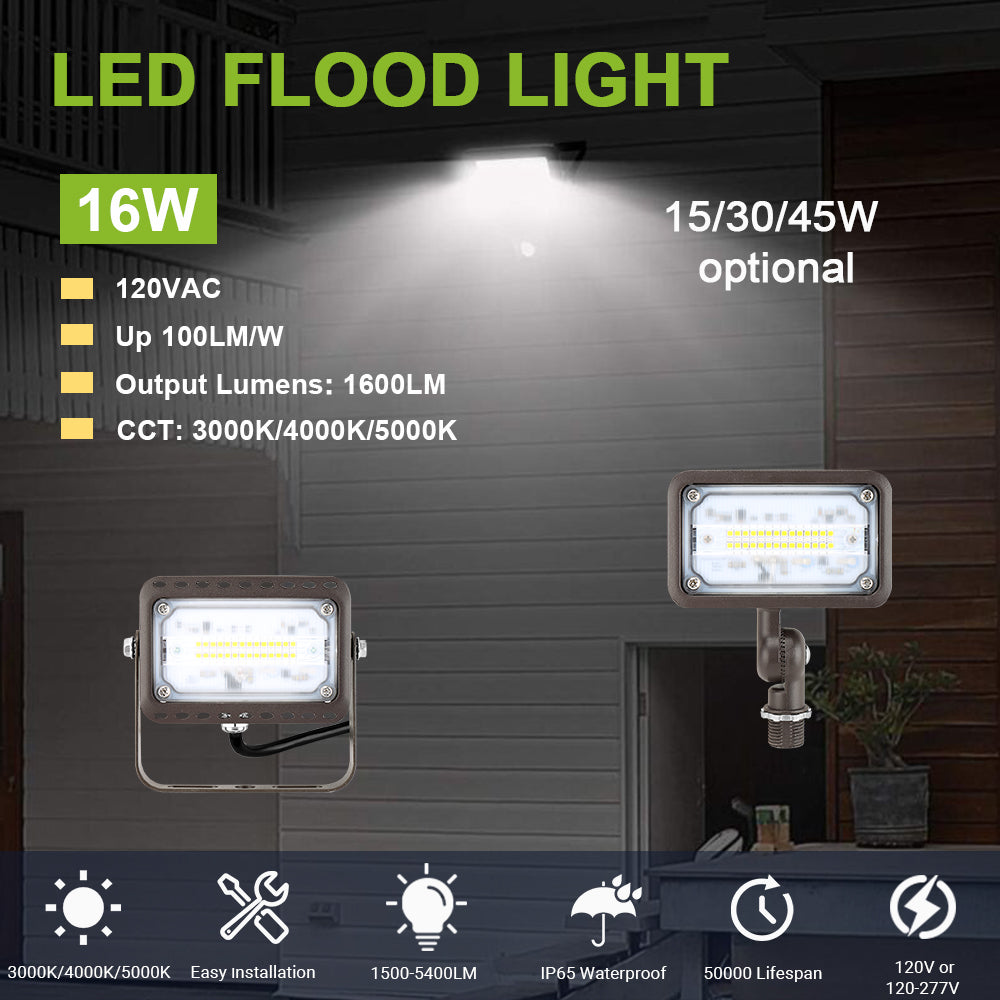 Lush Flood-Pro Knuckle | 15W-45W Adjustable LED Flood Light | 1/2" Knuckle Mount - Image 5