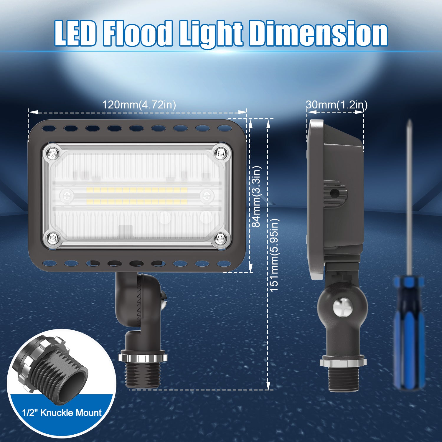 Lush Flood-Pro | High-Output LED Knuckle Flood Light | 20W - 120W Options - Image 6