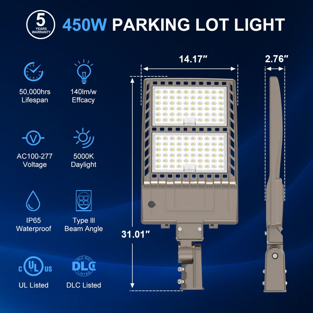 Lush Atlas Heavy-Duty LED Parking Lot Light | 150W - 450W Industrial Shoebox - Image 2