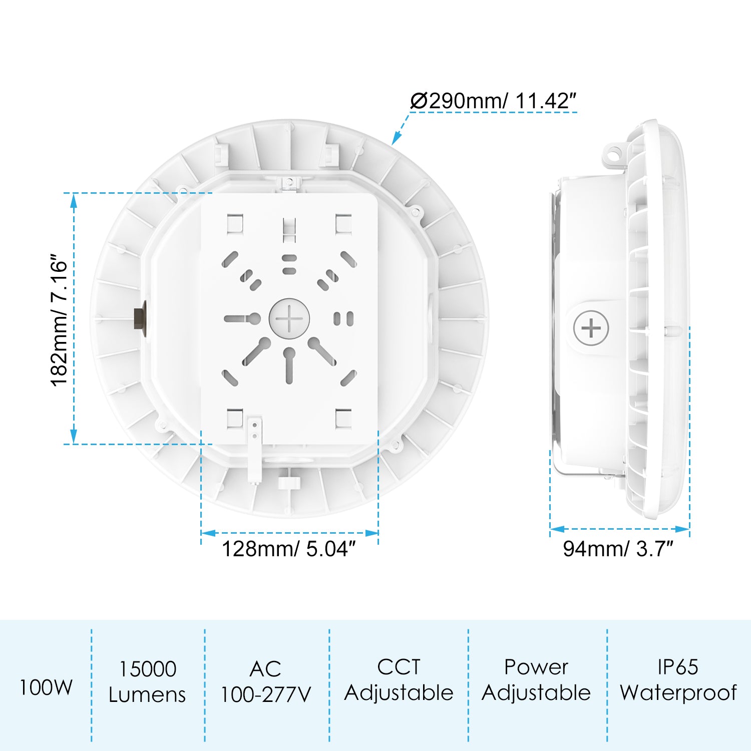 Lush Canopy-Pro Prime | Tunable Round LED Canopy Light | 60W-100W Options - Image 8