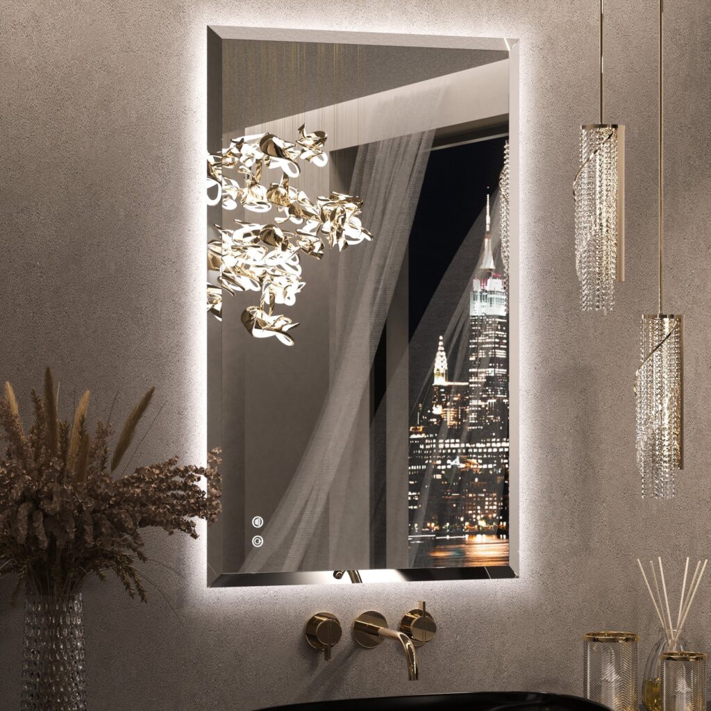 Commercial LED Bathroom Mirror for Motels | Backlit | Anti-Fog | UL Listed