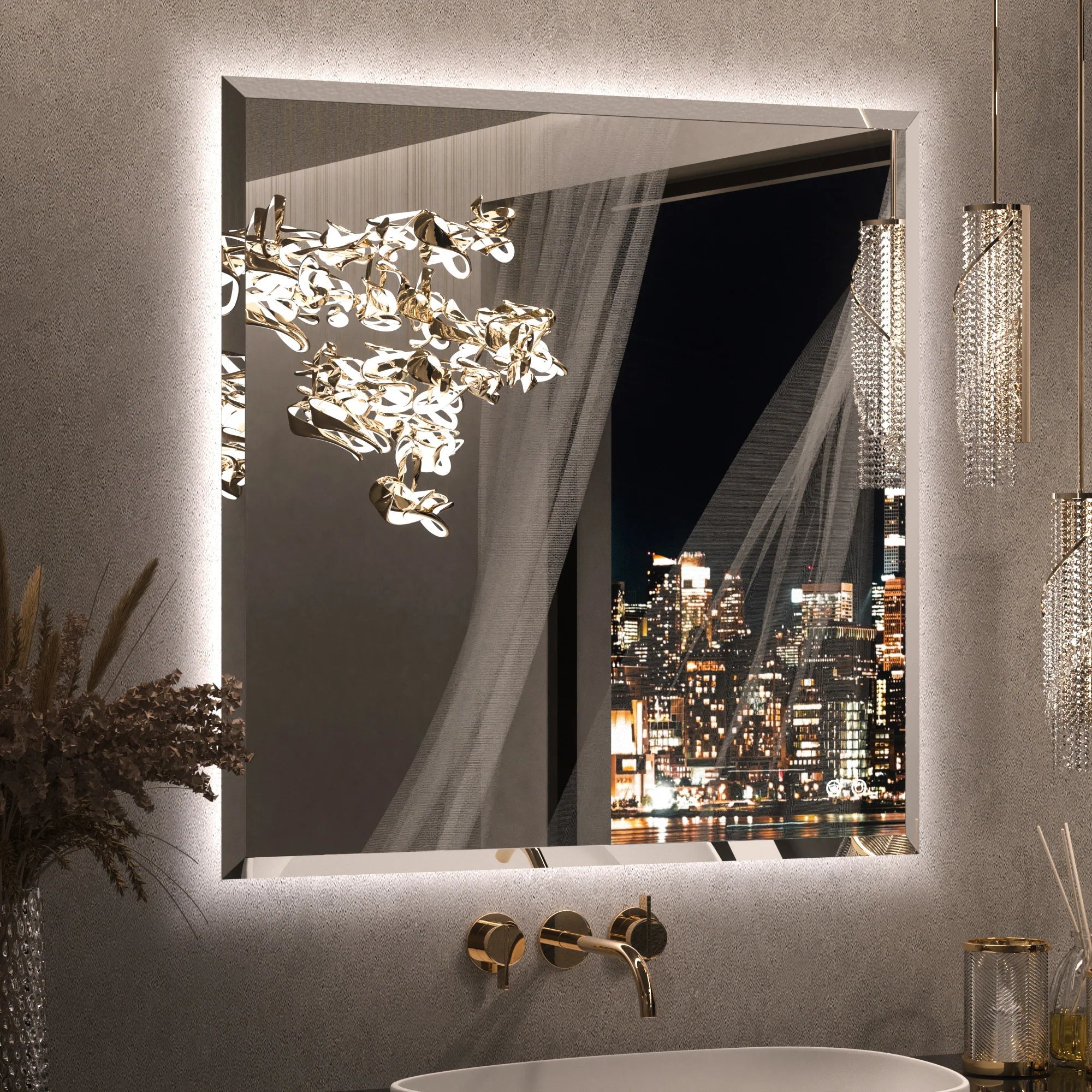 Commercial LED Bathroom Mirror for Motels | Backlit | Anti-Fog | UL Listed - Image 3